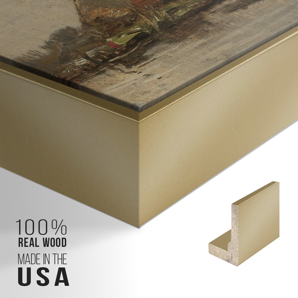 Vintage Landscape-CCXXIX By Wexford Home Framed in Gold Wood Gallery Wrapped Canvas 27 in. x 41 in.