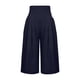 thumbnail image 3 of Pantalones Capri de algodón para mujer, talla grande, holgados, de pierna ancha, cintura alta, rectos, informales, color azul marino, 3 of 4