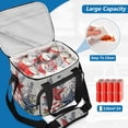 thumbnail image 5 of Insulated Cooler Bag with Multiple Pockets Lightweight Lunch Box Tote for Travel Beach Camping Office Red White and Blue Stars, 5 of 7