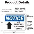 thumbnail image 2 of (2 Pack) All Deliveries To Business Office Sign, 2 of 7