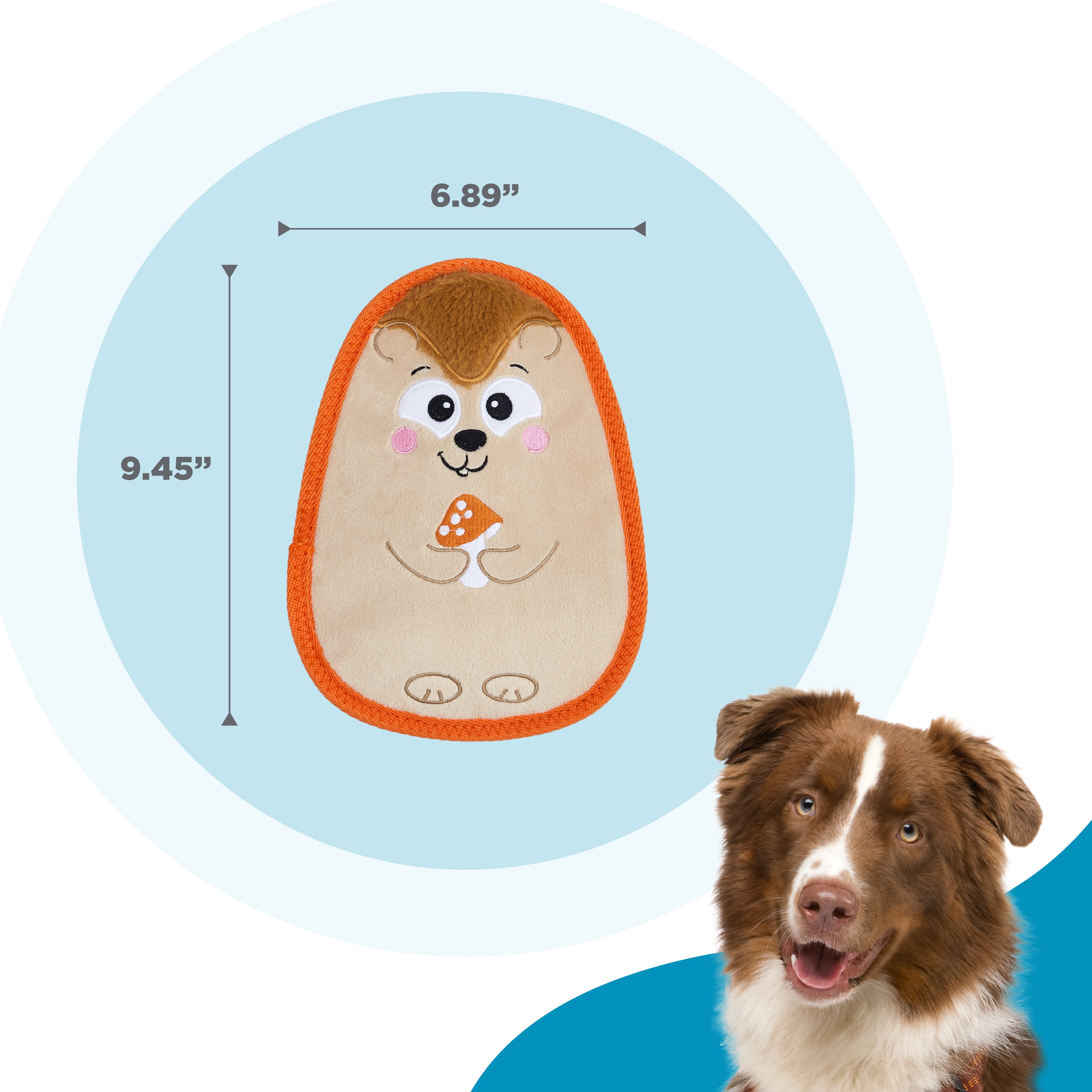 Outward Hound Tough Skinz Durable Squeaky Dog Toy with Two Tough Layers, Hedgie, Multicolor, Medium