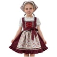 thumbnail image 2 of ASEIDFNSA Girls Summer Dirndl Dress with Apron Blouse and Floral Trim for Festival 7-8 Years, 2 of 3