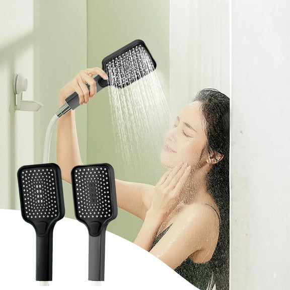 Shower Nozzle, Shower - High-Pressure Handheld Showerhead With Large Panel Outlet - Hard Water Softener Filtered Shower High Pressure 4 Spray Modes Handheld Shower to Clean Tub Tile & Pets