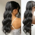 thumbnail image 1 of Extensión de cola de caballo de 24 pulgadas con garra, cola larga, rizada y ondulada, extensión de cabello con clip suave natural, postizo sintético para mujeres, las bandas, 1 of 2