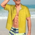 thumbnail image 4 of KLL Men's Hawaiian Shirt Short Sleeve Button Down Beach Shirts-Yellow Glitter, 4 of 6