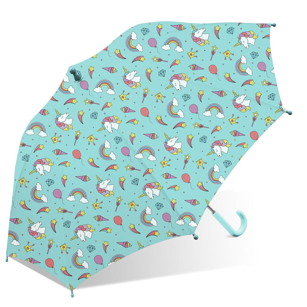 The Weather Station Children's Printed Stick Umbrella with Curved Handle