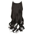 thumbnail image 2 of SHCKE 18 Inch Curly Hair Extension for Women Invisible Hair Extensions with Transparent Adjustable Wire Removable Secure Clips Synthetic Hairpiece Dark Brown, 2 of 6