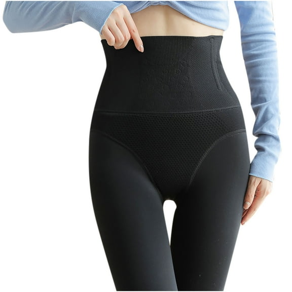 ShomPort Winter Fleece Tights for Womens Hip Lift High Waisted Thickened Outdoor Warm Smoothing Cozy Soft Basic Layer Stockings