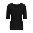 thumbnail image 4 of Mgmyaa Womens Sweatshirts V Neck 3/4 Sleeve Shirts Loose Casual Comfy Fall Fashion Knit Sweaters S-5XL, 4 of 5