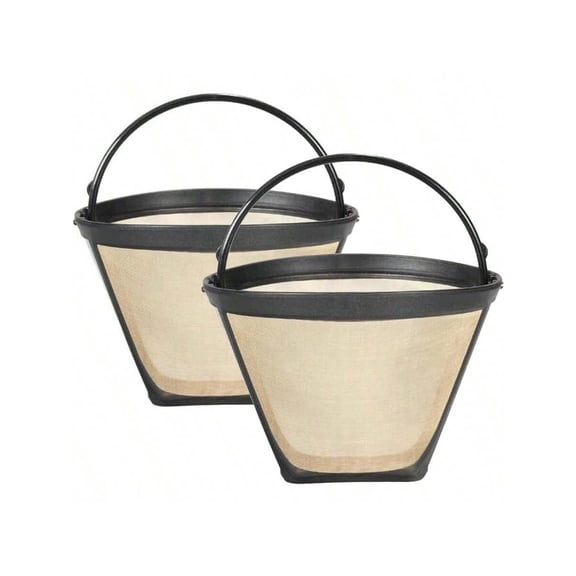 2 Pack Reusable Coffee Filter Tone Basket GTF 10 12 14 Cup Cone No 4 Replacement Permanent Filter For Hines And Brewers