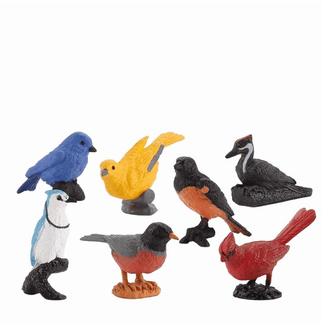 Juego de figuras de pájaros en miniatura, 7 piezas, realistas, de PVC