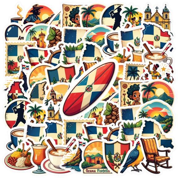 35pcs-70pcs Colorful Stickers Stationery Stickers Fun Stickers Tropical Stickers for Luggage Fridge Phone Guitar