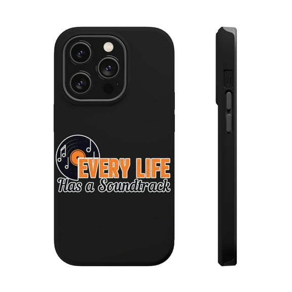 DistinctInk Tough Case for Apple iPhone 15 PRO (6.1" Screen), Compatible with MagSafe Charging - Every Life Has Soundtrack
