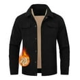 thumbnail image 4 of S-5X Plus Size Mens Big & Tall Corduroy-Jackets with Pockets Fleece Lined Coats Long Sleeve Button-Down Collared Solid Color Thermal Warm Work Jacket, 4 of 4