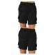thumbnail image 2 of Minnieouse Pantalones cargo de dama Pantalones cortos de bolsillo Cintura suelta Pantalones de verano Moda Negro 3XL 2Conjunto, 2 of 6