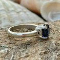 thumbnail image 4 of 1Ct Lab Created Sapphire Asscher Cut Solitaire Pretty & Fancy Leady Engagement Ring 14K White Gold Plated, 4 of 5