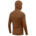 thumbnail image 5 of BRANROY Long Sleeve Fishing Shirt for Men - UPF 50+ Sun Protection Hoodie with Face Mask Ice Silk Lightweight Breathable Hiking Pullover,Brown M, 5 of 5
