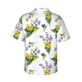 thumbnail image 4 of Xecao Lavender Flowers print Hawaiian shirt - a stylish short-sleeve button-down for men, perfect for casual beach and tropical outings., 4 of 9