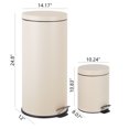 thumbnail image 5 of happimess Oscar 8-Gallon Step-Open Trash Can with FREE Mini Trash Can, Limestone Beige, HPM1000E, 5 of 7