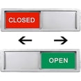 thumbnail image 1 of CHAO Letrero de abierto y cerrado, letreros abiertos, letrero de privacidad, indicador de puerta corrediza, letrero plateado de abierto y cerrado, 1 of 5