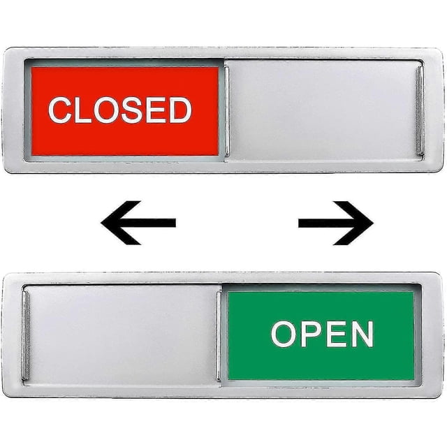 CHAO Letrero de abierto y cerrado, letreros abiertos, letrero de privacidad, indicador de puerta corrediza, letrero plateado de abierto y cerrado