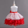 thumbnail image 5 of Girl Ruffle Tiered Tutu Gown Flower Girl‘s Sleeveless Lace Princess Dresses with Big Bowknot Party Ball Tulle Pageant Gowns for Wedding, Birthday, Christmas - 3-10T, 5 of 5