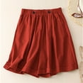 thumbnail image 2 of TAGOLD Womens Summer Pants,Women's Solid Color Casual High Waisted Oversized Short Pants, 2 of 5