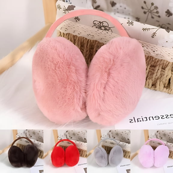 TELOLY Ear Muffs for Women - Winter Ear Warmers - Soft & Warm Knit Furry Fleece Earmuffs - Ear Covers for Cold Weather