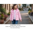 thumbnail image 2 of TrailCrest by Treel Kids Hooded Fleece Jacket – Warm Zip Up Plaid Coat with Pockets, Checkered Winter Outerwear, Pink & White Plaid, 3T, 2 of 9