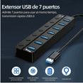 thumbnail image 2 of Hub Usb Con  Bloosom 7 Puertos Usb 3.0 Multicontacto Negro, 2 of 4