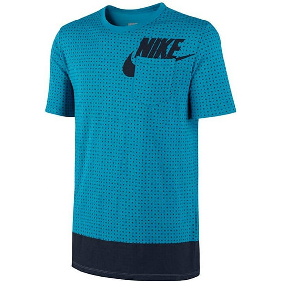 Nike Mens Bonded Dot Futura T-Shirt,Blue/Navy Blue,XS