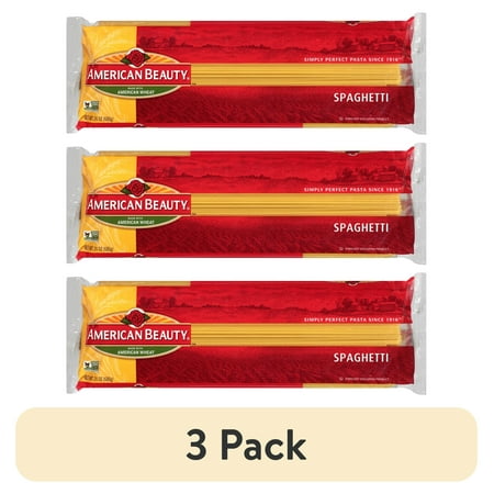 (3 pack) American Beauty Spaghetti Pasta, 12-Pack (24 oz Each) – Traditional Enriched Pasta for Classic Italian Style Dishes
