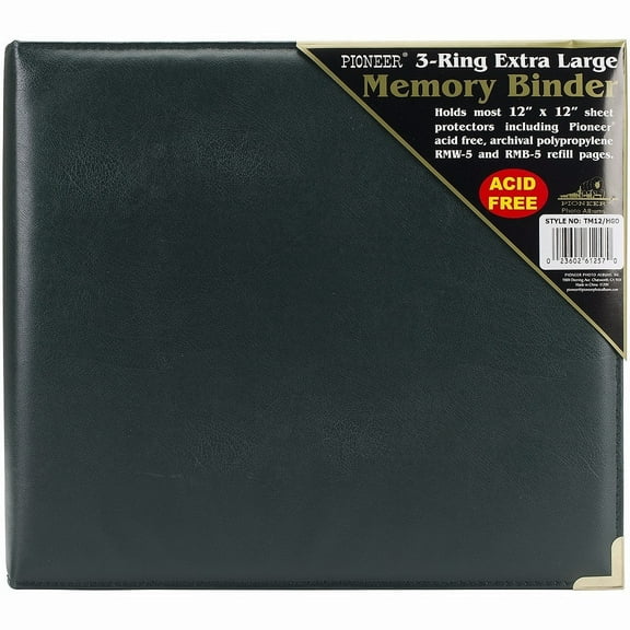Pioneer 12 x 12 3-Ring Scrapbook Binder Green Oxford