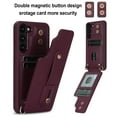 thumbnail image 2 of Dteck Samsung Galaxy S22 Plus Case 6.6 inch Wallet with RFID Blocking Card Slots, Crossbody Leather Detachable Shoulder Strap Flip Case with Magnetic Clasp and Kickstand for Men Women,Winered, 2 of 8