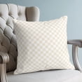 thumbnail image 4 of Pillow Covers 26x26 Set of 2, Farmhouse Beige Plaid Throw Pillow Covers Decorative Couch Cushion Cover, Rustic Vintage Grid Checkerboard Microfiber Soft Square Pillowcases for Bedroom Living Room, 4 of 9