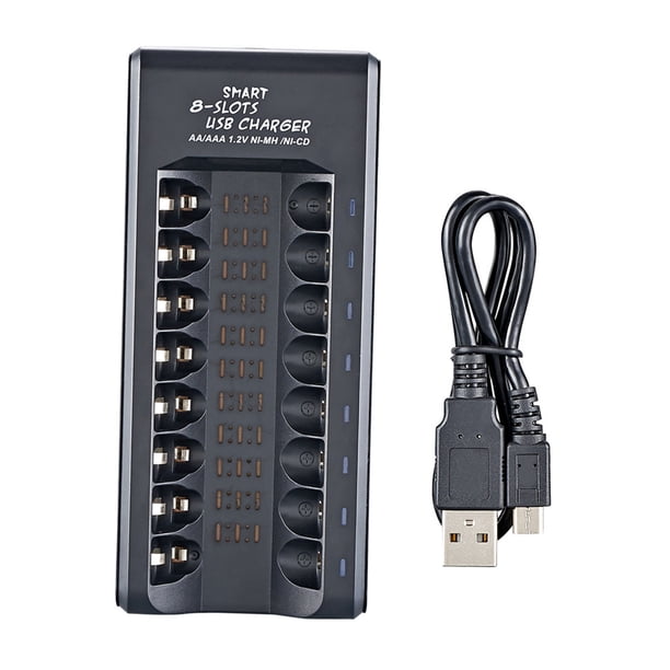 Accesorio de actualización multifunción con USB de batería AA / AAA inteligente de 8 ranuras y 1,2 V SM SunniMix Adaptador de carga