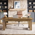 thumbnail image 3 of Tribesigns 70.5" Executive Desk, Large Office Computer Desk with Thickened Frame for Home Office, Rustic Brown, 3 of 6