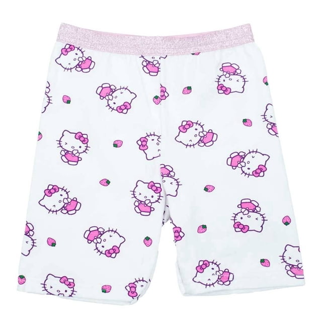 Short Hello Kitty para Niña con Elástico en la Cintura Blanco Talla 4