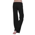 thumbnail image 4 of Rotm Womens Tall Pants Women's Straight Leg Pants High Waisted Casual Trousers with Pockets Black,L, 4 of 6