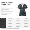 thumbnail image 4 of Goofa Hawaiian Style Pattern Womens Deep V Neck Low Cut Tops Casual Summer Short Sleeve Ribbed Knit T-Shirts-X-Large, 4 of 5