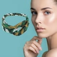 thumbnail image 3 of Unique Bargains 1 Pc Fashion Feather Pattern Cross Elastic Hairband for Women Dark Green, 3 of 6