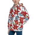 thumbnail image 2 of Goofa Lilies Flowers Pattern Hooded Sweatshirt for Youth Trendy youth sweatshirt Casual Hoodie for Boys and Girls-Small, 2 of 6