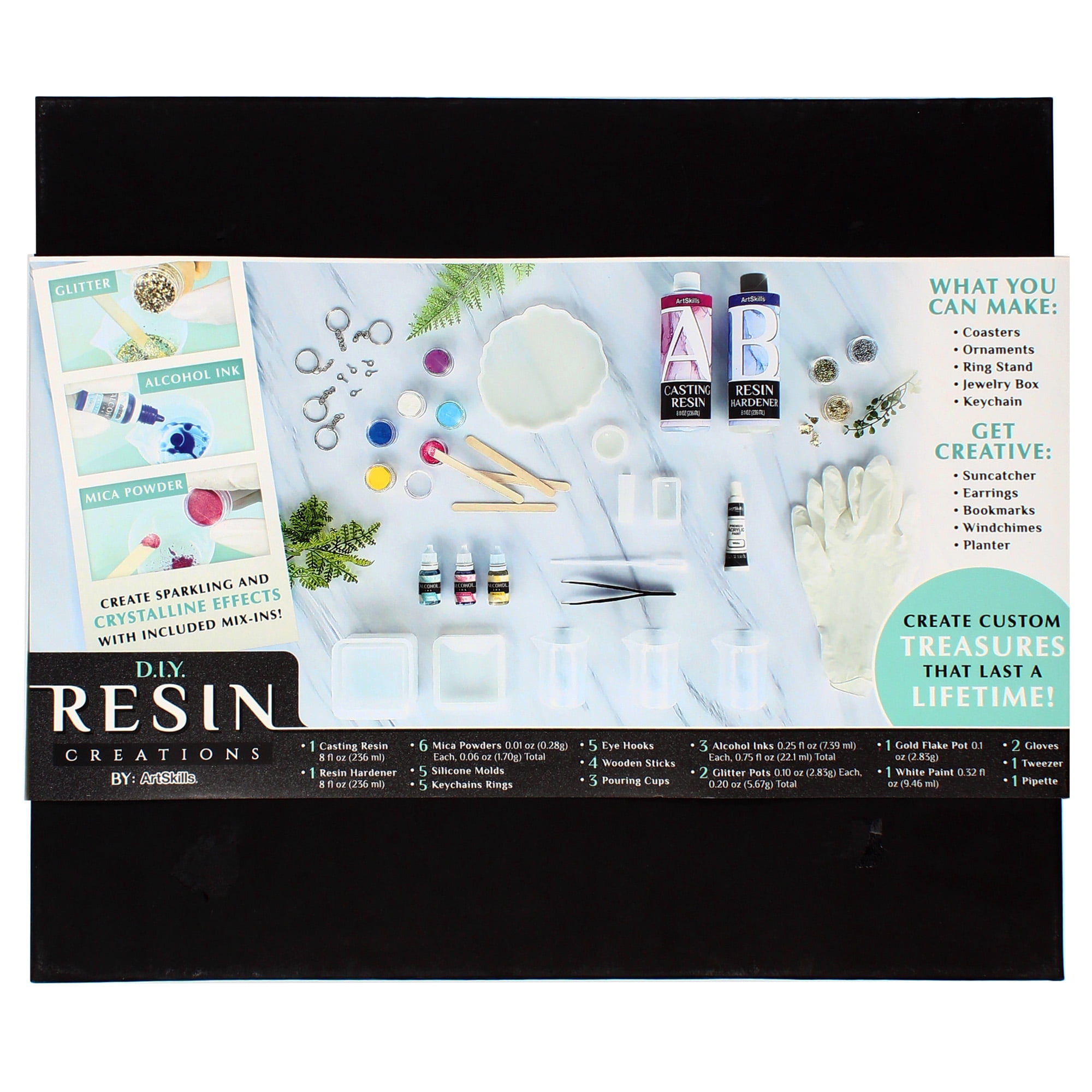 ArtSkills DIY Resin Kit with Resin Molds and Accessories, 41 Pc, Unisex Teens, Adults