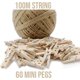 thumbnail image 2 of Mini cordel de fibra natural, cordel de madera sin pintar para manualidades, cordel biodegradable para uso doméstico para decoración de bricolaje, colgar fotos, 60 piezas, 2 of 5