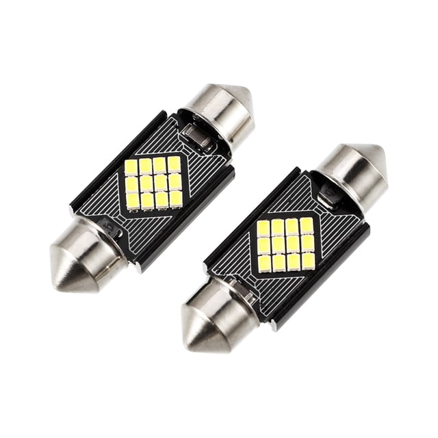 6411 6413 2016 Chipset 12-SMD 6000K 36 mm Canbus Error Free Car Bombilla LED Interior Festoon Puerta Domo Mapa Maletero Bombillas de luz de cortesía Plástico Aluminio Luz blanca (juego de 2)