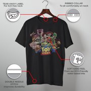Mens Toy Story Character Logo Scene Graphic T-Shirt - Classic Fit, Comfortable Cotton,