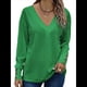 thumbnail image 1 of Blusas Elegantes e Informales para Mujer, con Cuello en V, Larga, Botones, Encaje Calado y Bordado. Verde XXL, 1 of 7
