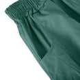 thumbnail image 5 of Women's Loose Pants Summer Casual Pleated Elastic Waist Knee Length Trousers with Pocket Wide Leg Joggers Baggy Bottoms, Army Green, XXL, 5 of 7
