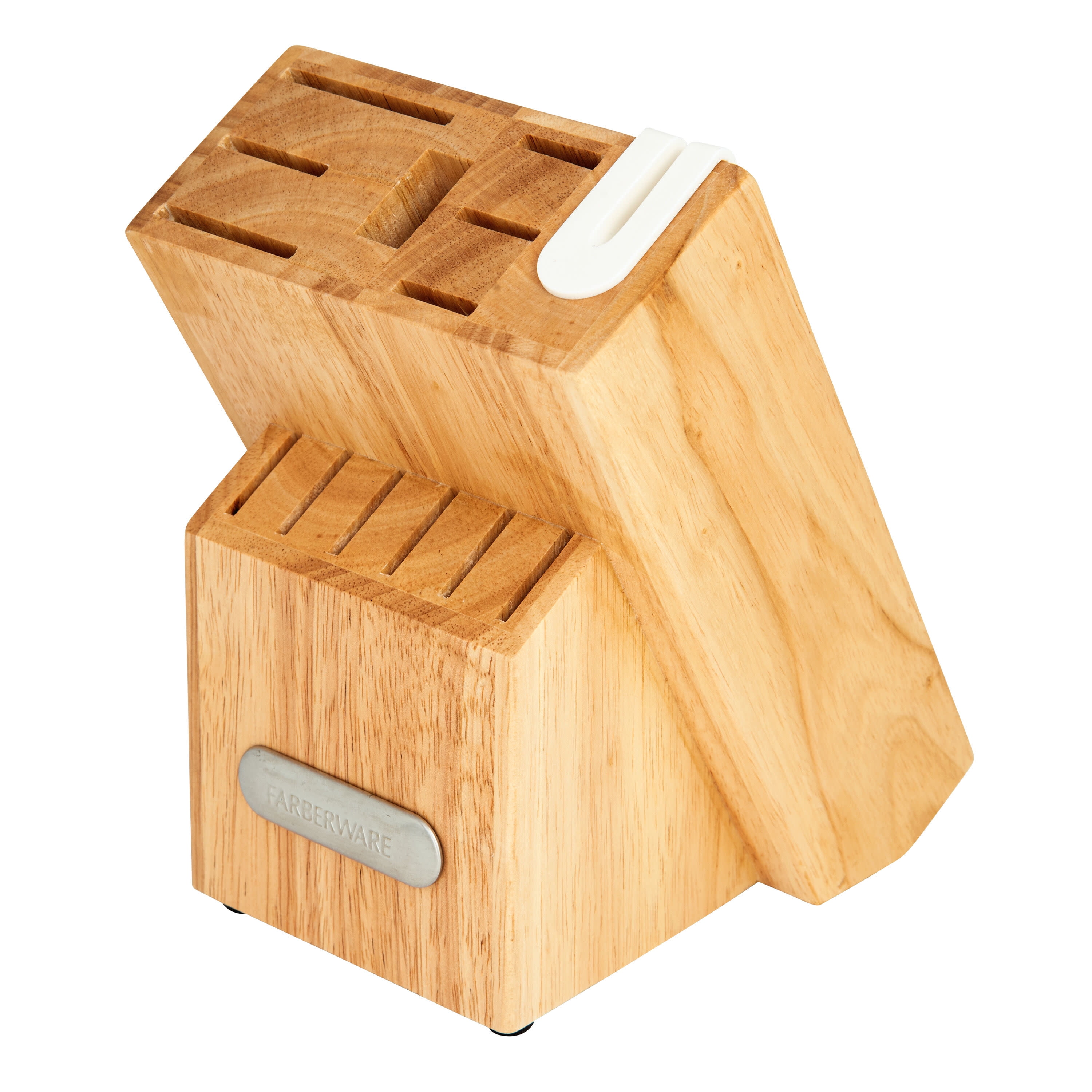 Farberware 14-Piece Triple Rivet Cutlery Acacia Wood Block Set with  Built-In Edgekeeper Sharpener - 5285900