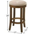 thumbnail image 3 of New Ridge Home Victoria 25" Counter Height Swivel Stool with Cream Fabric and Honeysuckle Finish, 3 of 7